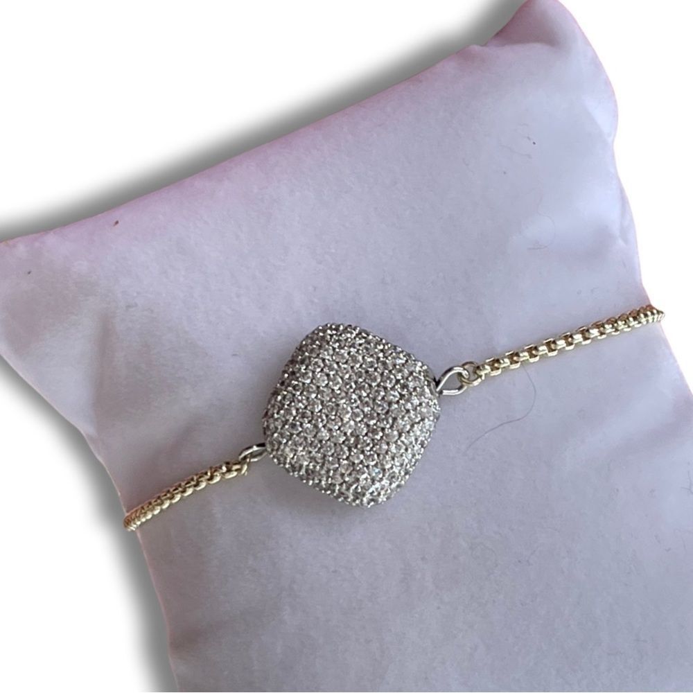 Pavé Crystal Gold-tone Slide Bracelet • NWT - Picture 2 of 9